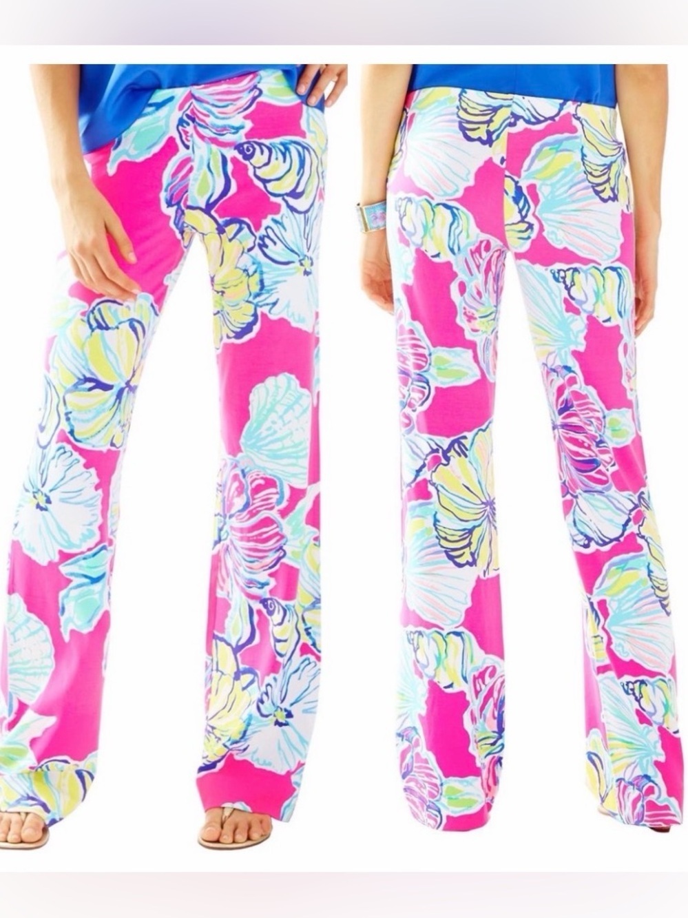 Lilly Pulitzer Georgia May Palazzo Pants Womens Small Beach Shells Resortwear